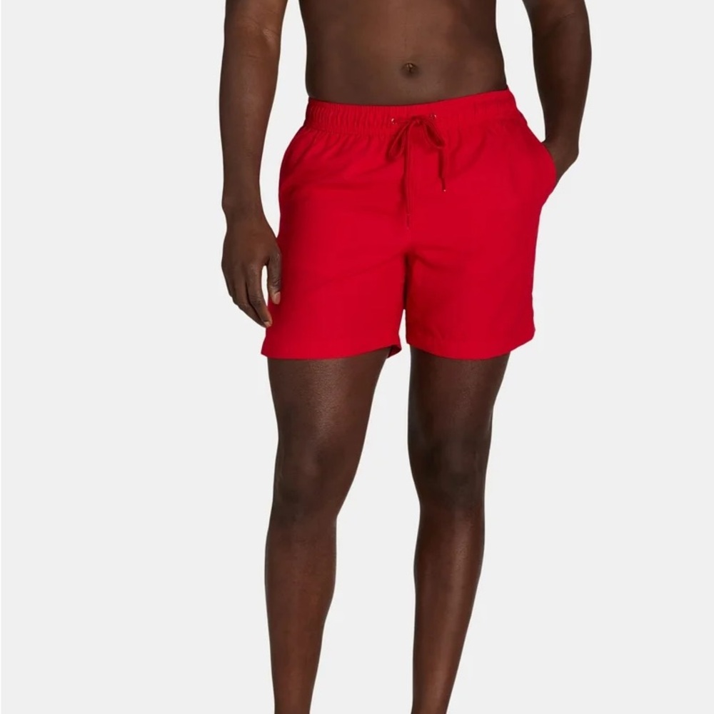 George Men's Bold Red Swim Trunks